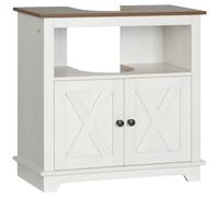 HFYee Tocadores de baño, 23.5 x 11.75 x 23.5 pulgadas, blanco y marrón