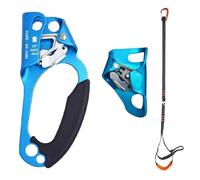 HFYSGVO Ascensor Manual for Escalada en Roca al Aire Libre, Dispositivo de Ascenso, Mango montañismo, Herramientas Cuerda Izquierda y Derecha(Suit Blue)
