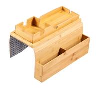 HFYSGVO Soporte for Vasos de sofá bambú, Bandeja Plegable Antideslizante con Bolsillo Lateral for Guardar el Mando a Distancia y Otros Objetos. Organizador Snacks(Style A)