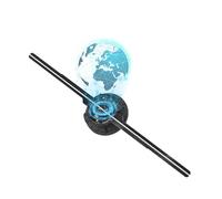 HFZ Ventilador holograma 3D de 16.5 pulgadas con WiFi y control de aplicaciones, 232 abalorio LED de alto brillo, sincronización de sonido Bluetooth, biblioteca de video personalizada, control remoto,