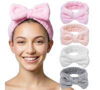 HFZRZFH 4 diademas bonitas y sencillas para el pelo de spa para niñas y mujeres, ideales para lavar la cara, cuidado de la piel, maquillaje y spa