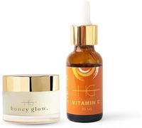 HG AESTHETICS Dúo para una Piel Radiante - Sérum Iluminador con Vitamina C (30 ml) + Crema HoneyGlow con Ceramidas SPF 15 (50 ml) - Hidratación, Acción Antiedad y Protección
