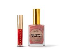 HG AESTHETICS Juego de brillo de verano - HeyHoney Lipolie (10 ml) + Ixixir Brillo de Aceite Seco (50 ml) | Dúo Hidratante para Labios y Piel Radiantes (Rayos de Sol Rosa + Sandía)