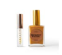 HG AESTHETICS Juego de brillo de verano - HeyHoney Lipolie (10 ml) + Ixixir Brillo de Brillo Aceite Seco (50 ml) | Dúo Hidratante para Labios y Piel Radiantes (Golden Glow + Miel)
