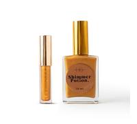 HG AESTHETICS Juego de brillo de verano - HeyHoney Lipolie (10 ml) + Ixixir Brillo de Brillo Aceite Seco (50 ml) | Dúo Hidratante para Labios y Piel Radiantes (Goro Resplandor + Mango)