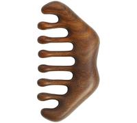 HG Aesthetics Peine de madera de sándalo - Antiestático y desVelcro - Dientes anchos - Peine de masaje ergonómico para el cabello y el cuero cabelludo - Cuidado Natural del Cabello