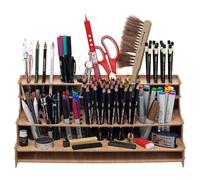 HG Art Concepts Mezzo - Estante de dibujo para artistas, soporte de escritorio multicapa laminado de grano de madera, organizador profesional para bolígrafos, lápices, dibujo y todas las demás