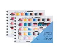 HG Art Concepts Painters - Agenda de colores de 9 x 12 pulgadas, cuaderno de muestras de colores encuadernado en espiral con 10 páginas para acuarela y medios mixtos, paquete de 2