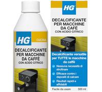 H&G Descalcificador cafeteras espresso y monodosis – ácido cítrico, biodegradable e inodoro – 500 ml