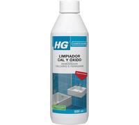 HG Limpiador Cal y Óxido, Elimina los Depósitos de Cal en Grifos de Lavabo e Inodoros, Limpiador y Descalcificador para Cabezales de Ducha, Baños y Bañeras - 500ml