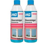 HG Limpiador de cristales concentrado profesional superconcentrado para un brillo limpio y sin manchas, utilizado por limpiadores de ventanas profesionales (500 ml) - 297050105 (Paquete de 2)