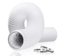 HG PLVTII Tubo Aire Acondicionado Portátil 150mm Flexible con 2 Abrazaderas, 3m Manguera Evacuación Aire 15 cm para Aire Acondicionado Portátil, Campana Extractora, Blanco