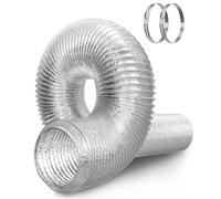 HG PLVTII Tubo Ventilación 100 mm Aluminio Flexible, 2 meter Conducto 6 Capas con 2 Abrazaderas, para Extractor Baño, Cultivo Indoor, Ventilación Aire, Aire Acondicionado Portátil