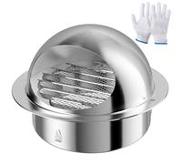 HG Power 150mm Cubierta de Ventilación Redonda de Acero Inoxidable, Rejilla de Ventilación Integrada, para Conectar Tuberías Interiores y Montaje en Pared Exterior para Ventilación