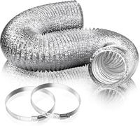HG Power Manguera de salida de aire de 100 mm, 2 m, flexible de PVC, tubo de ventilación de aluminio con aislamiento acústico, tubo flexible para tienda de crecimiento, secadora, aire acondicionado