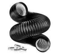 HG Power Manguera de salida de aire de 150 mm, tubo de aluminio de PVC de 3 m, tubo de salida con 2 abrazaderas para campana extractora, ventilador de tubo, secadora, ventilador de extracción, color