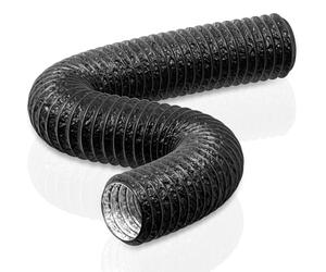 HG Power Manguera de Ventilación 100 mm, 5 m Manguera de Escape de Aluminio, PVC Conductos de Ventilación para Extractores, Climatizadores, Secadoras, Campanas Extractoras, Negro