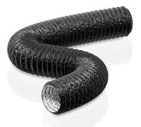 HG Power Manguera de Ventilación 75 mm, 5 m Manguera de Escape de Aluminio, PVC Conductos de Ventilación para Extractores, Climatizadores, Secadoras, Campanas Extractoras, Negro