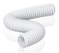 HG Power Manguera de Ventilación 75 mm, 5 m Manguera de Escape de Aluminio, PVC Conductos de Ventilación para Extractores, Climatizadores, Secadoras, Campanas Extractoras, Blanco