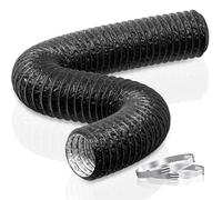 HG Power Manguera de ventilación de 100 mm de diámetro, 2,5 m de longitud, flexible, PVC, tubo de ventilación, aislamiento acústico, aislamiento térmico, tubo flexible de aluminio para ventilación