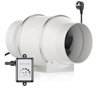 HG Power Ventilador de conducto en línea, ventilación 6 pulgadas con ventilador extractor controlador velocidad variable, motor EC escape para baño, tiendas campaña, hidropónico