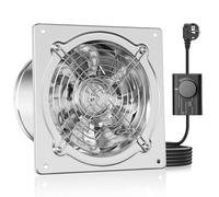 HG Power Ventilador extractor de 250 mm, 1680 m³/h, ventilador de pared con válvula de retorno, potente con enchufe de la UE para cocina, baño, garaje, sótano