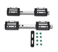 HG15 Guía lineal Rail 2pcs y 4pcs Conjunto de bloque de diapositivas | Alta precisión 2 - Error de cable | Bloque de riel de plata intercambiable | para máquinas CNC/impresoras (HG15-200MM)