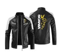 HGADXVBE Cazadoras Hombre Swedish Trucker Style, Cazadora De Béisbol Impermeable A Prueba De Viento, Cazadora De Cuero Cuello De Bikerstyle, streetstyle(Black 3,L)