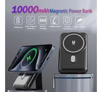 Hganus - Batería Externa Magnética Inalámbrica 2 en 1 de 10000 mAh y 15 W con Soporte para Teléfono, Carga Rápida, Segura para Teléfonos Xiaomi Magnetic Power Bank