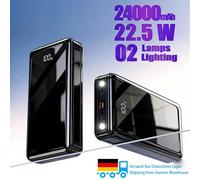 Power Bank Hganus 24000mAh 22.5W Carga Rápida PD, Entrada/Salida Tipo C, Compatible con iPhone Android Samsung, con Luz LED