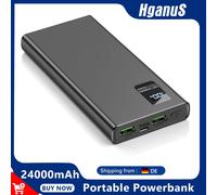 Hganus Batería Externa Portátil Delgada de 10000mAh 20000mAh 24000mAh, Carga Rápida PD QC 3.0 de 22.5W, Puertos USB Tipo-C, Recargable para IPh Xiaomi Samsung Huawei 18 17 16 12000mAh