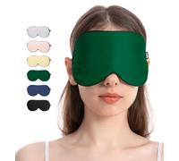 HGBOO Antifaz para dormir de seda pura de lujo, 100 % seda de morera natural, suavidad de doble cara, correa ajustable y bloqueo completo de luz, perfecto para viajes, siestas de oficina y sueño