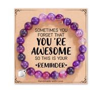HGDEER "Sometimes You Forget You're Awesome - Pulseras de piedra natural para mujeres, adolescentes y niñas, S, Piedra, Sin gemas.