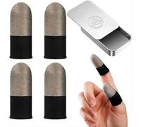 HGDNNDEOP Sweatproof Touch Screen Fiber Game Finger Game Finger Sleeve,Breathable Finger Sleeves for Game Mobile Game(2 Pairs B)