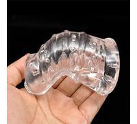 HGDTYRI Cinturón de castidad de silicona for pene, jaula curva con púas, juguetes sexuales SM for parejas.(Clear,MitDornen)
