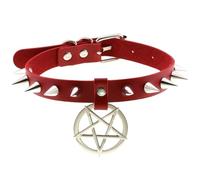 HGDTYRI Collar de cuero con remaches for bondage BDSM, collar maestro, esposas eróticas, collar sexy, collar ajustable, juguetes sexuales for hombres y mujeres.(Red Rot)