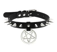 HGDTYRI Collar de cuero con remaches for bondage BDSM, collar maestro, esposas eróticas, collar sexy, collar ajustable, juguetes sexuales for hombres y mujeres.(Black Schwarz)