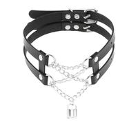 HGDTYRI Collar de doble línea de bondage for mujer, collares de temperamento, puños eróticos for el cuello, collar maestro, collar sexy, juguetes sexuales for hombres y mujeres(Black Schwarz)