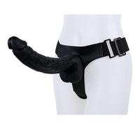 HGDTYRI Consolador con correa de 29 cm, pene de silicona con correa y ventosa fuerte, consolador anal extraíble, masturbador, juguete sexual for hombres, mujeres y parejas.(A Black)