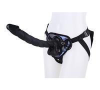 HGDTYRI Consolador con correa de silicona de 32 cm for mujer, consolador anal extra largo con ventosa fuerte, consoladores con correa extraíbles for hombres y parejas.(D Black)