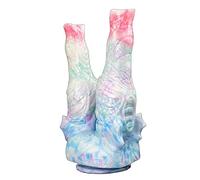 HGDTYRI Consolador doble monstruo de silicona, consolador anal, tapón anal con fuerte ventosa, réplica de pene, juguete sexual erótico for mujeres y parejas.