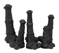 HGDTYRI Consolador gigante de caballo, consolador de animal, 6 tamaños disponibles, consolador monstruoso, tapón anal con ventosa fuerte, masturbadores, juguetes sexuales for parejas y mujeres.(Schwar