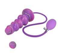 HGDTYRI Consoladores de silicona con forma de monstruo, luminosos, con forma de gusano, for oviposición neumática, con 5 bolas y tapón anal con bola de saliva, juguetes sexuales for mujeres y hombres.