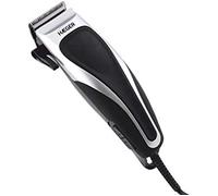Haeger Cortapelos HC-010.008A - con cable, 4 peines y accesorios Negro/Plata
