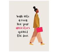 HGETJOHXEM African American Art for Office - Inspirational Boss Lady Quotes Canvas Print - Wall Decor for Professional Woman, Entrepreneur & Gift(Framed,16x24inch(40x60cm))