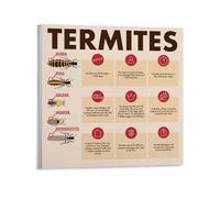 HGETJOHXEM All About Termites Science Poster Insect Life Cycle Diagram Canvas Wall-Art for Biology Classroom School Decor(Unframed,12x18inch(30x45cm))