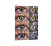 HGETJOHXEM Beautiful Eye Color Chart Poster Aesthetic Wall-Art for Bedroom Decor Living Room Home Office(Framed,08x12inch(20x30cm))