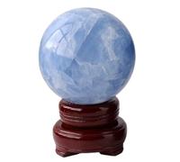 HGETJOHXEM Blue Quartz Magic Sphere Celestite Crystal Ball Feng Shui Home Decor Divination Ornament Rare Crystal Ball for Decoration,7~8cm