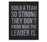 HGETJOHXEM Build A Team So Strong They Dont Know Who The Leader Is Motivational Leadership Quote Poster Teamwork Wall-Art for Office Workplace Home Decor(Framed,12x18inch(30x45cm))