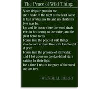 HGETJOHXEM Calming Wild Nature Poem Canvas Poster Wall-Art for Living Room Bedroom Relaxing Decor(Framed,08x12inch(20x30cm))